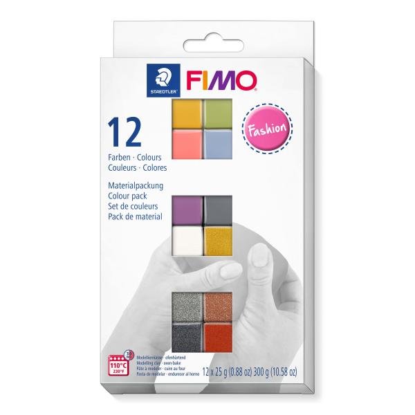 FIMO soft Materialpackung Fashion colours 12 Blöcke - Kidis Art