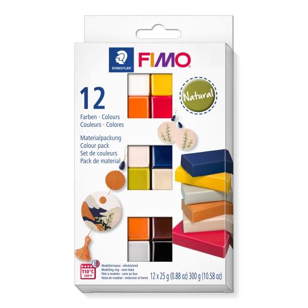 FIMO soft Materialpackung Natural Colours 12 Blöcke - Kidis Art
