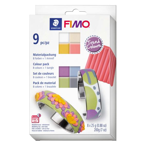 FIMO soft Materialpackung trend colours, 8 Blöcke - Kidis Art