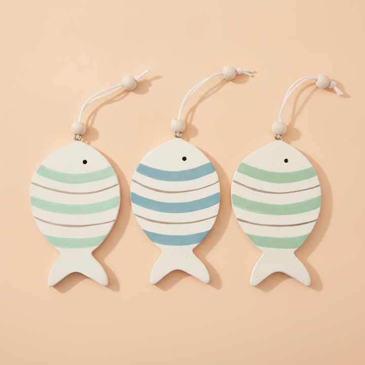 Fische aus Holz 6St 7,5x4,7x0,6cm - Kidis Art
