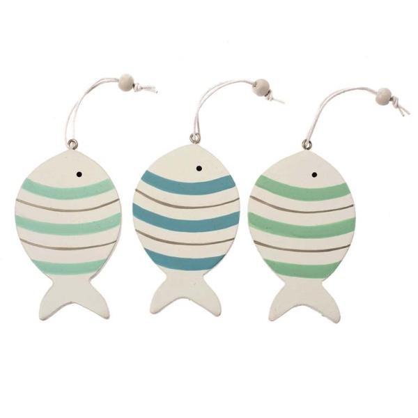 Fische aus Holz 6St 7,5x4,7x0,6cm - Kidis Art