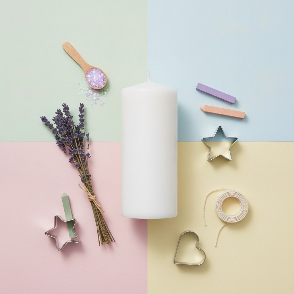 Flachkopfkerzen weiss 60mm/150mm in Cellophan - Kidis Art