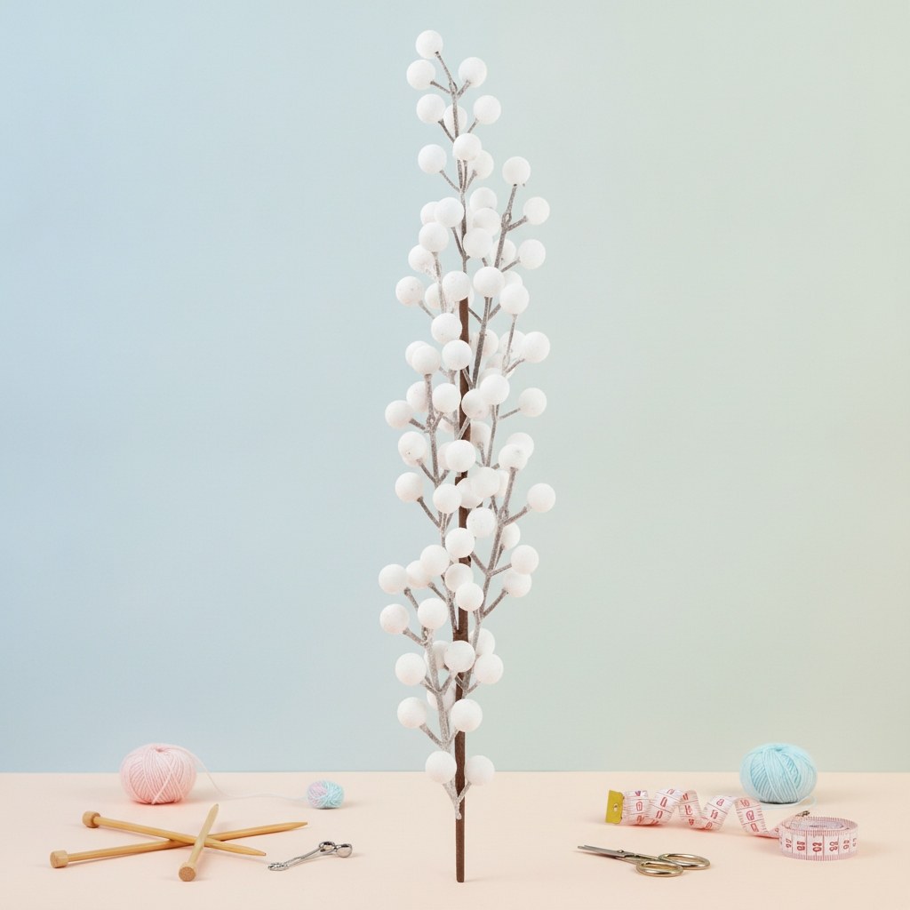 Flocken-Beerenzweig weiss Lg. 66cm