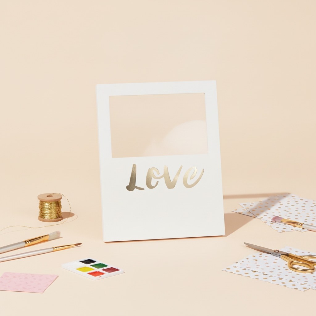 Foto-Rahmen LOVE 23x18x2cm mit Licht Batt: 3x AAA Pappe - Kidis Art