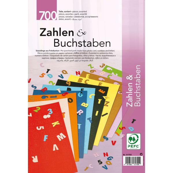 Fotokarton Stanzteile 700 St. Buchstaben+Zahlen, sortiert - Kidis Art