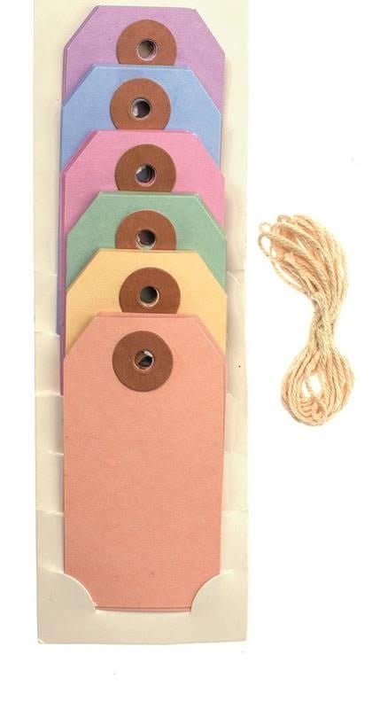 Geschenk-Anhänger Karton 9x4cm 6 Farben x 4St - Kidis Art