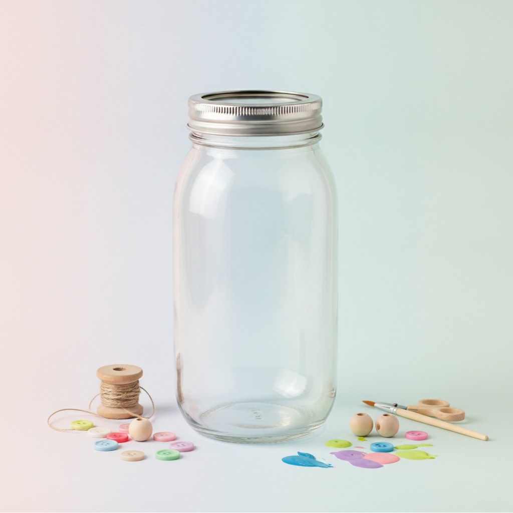 Glas mit 2-tlg Deckel 1Stk, 650ml 8,5x7x17,5cm - Kidis Art