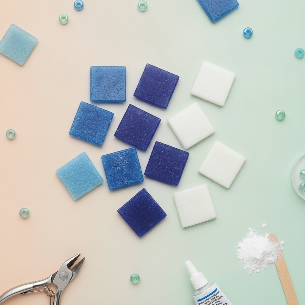 Glas-Mosaik Grosspackung 600g, blau sortiert - Kidis Art