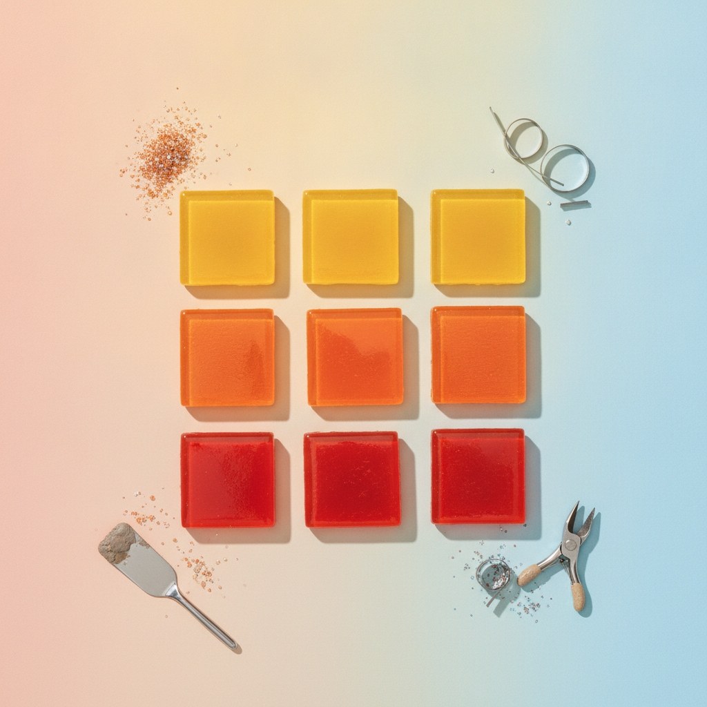 Glas-Mosaik Grosspackung 600g, rot/gelb/orange sortiert - Kidis Art
