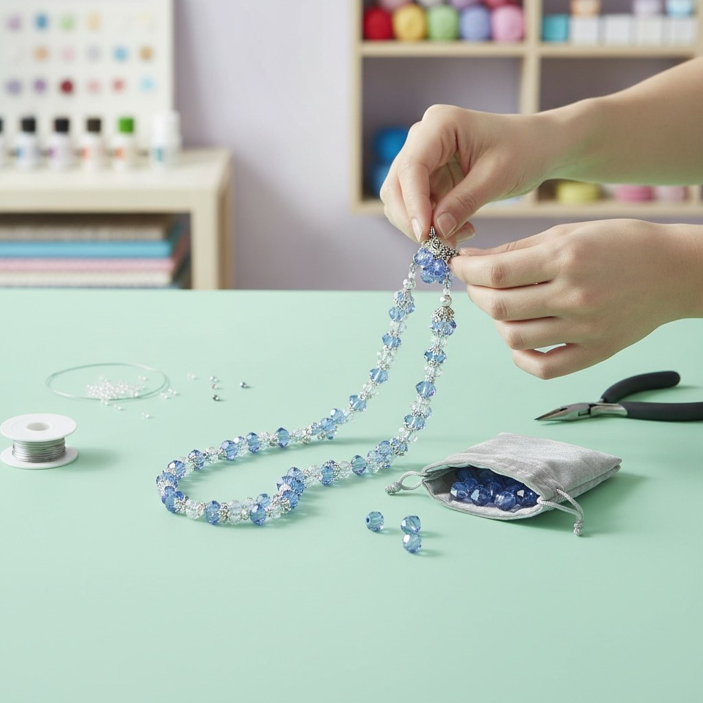Glaschliffspitzperle saphire - Kidis Art