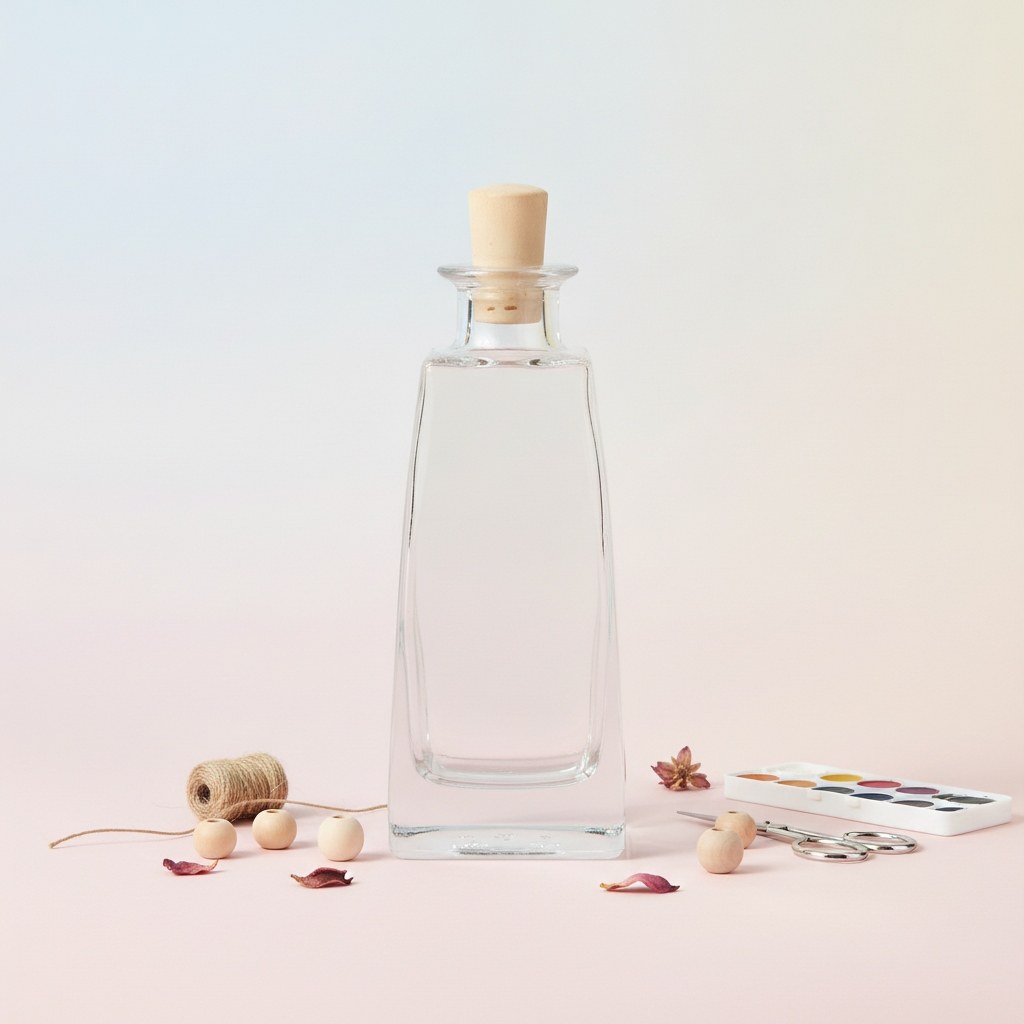 Glasflasche konisch mit Korken, 15x6x5cm, 100ml - Kidis Art