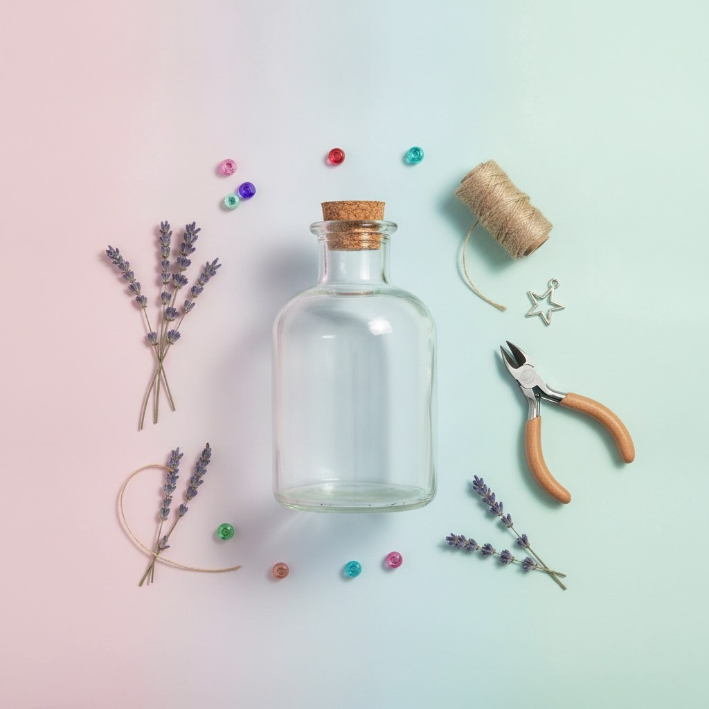 Glasflasche mit Korken 140ml, 5,5x10cm - Kidis Art
