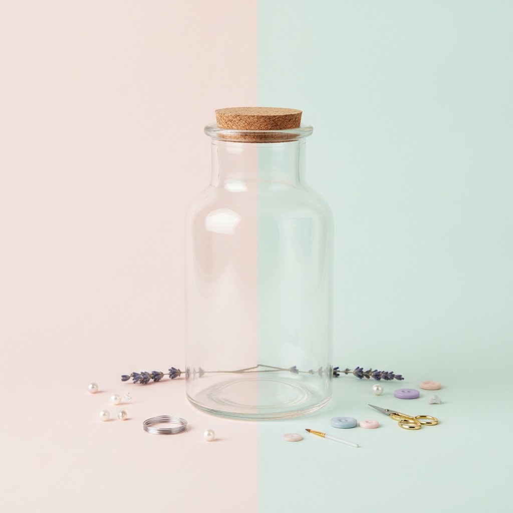 Glasflasche mit Korken 260ml, 6,5x12,5cm - Kidis Art
