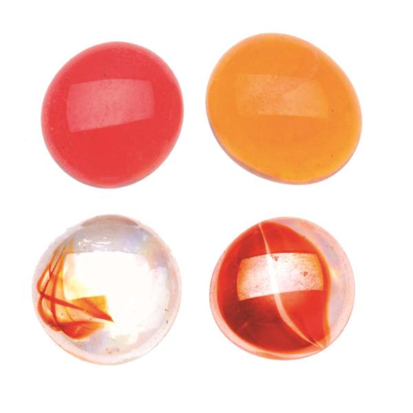 Glasnuggets 200g 20mm mix rot/braun/transp. - Kidis Art