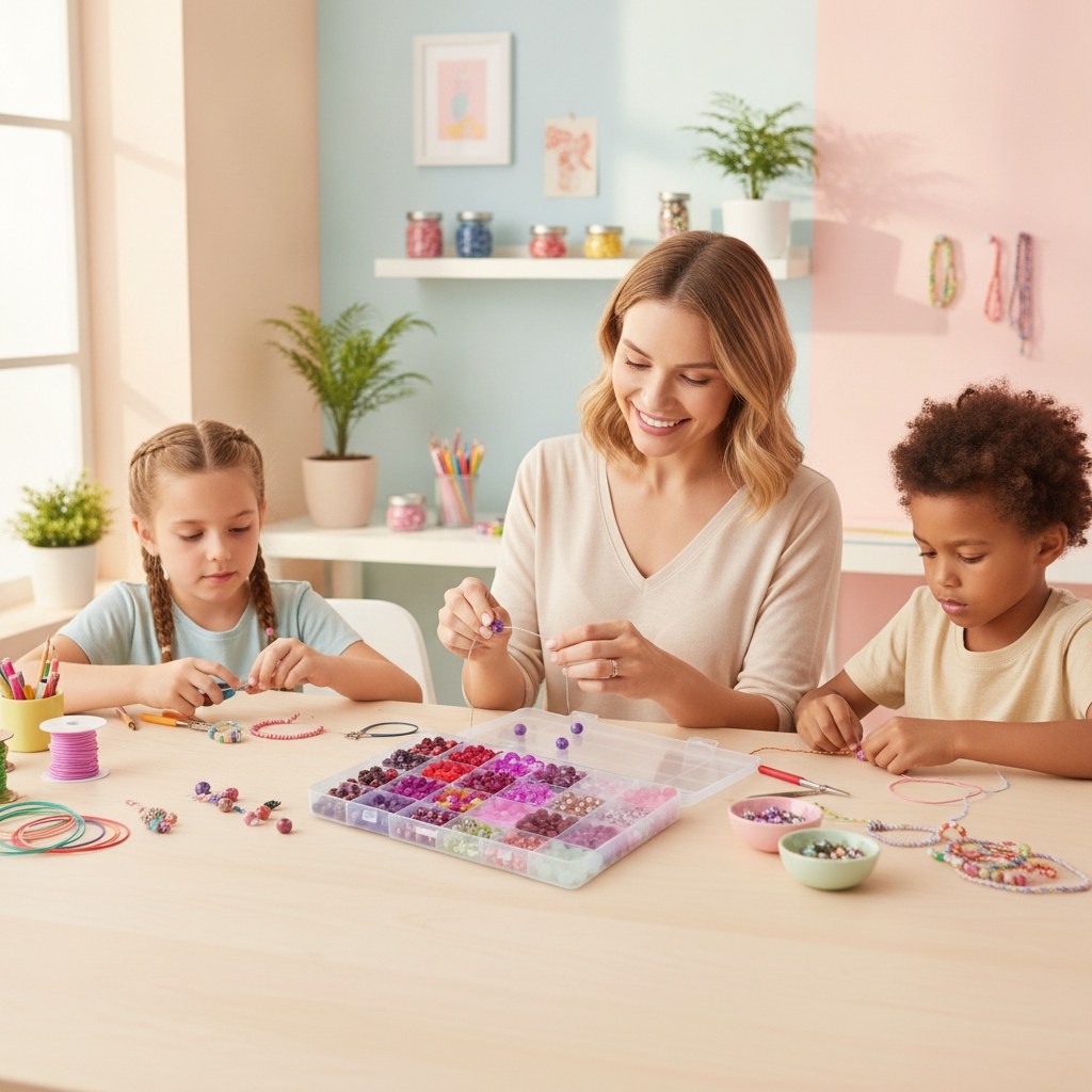 Glasperlen-Schmuckset rot/pink - Kidis Art