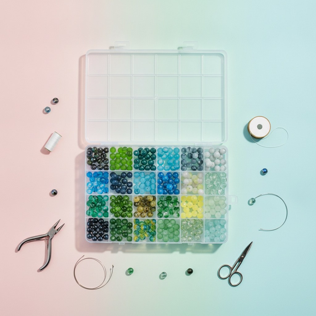 Glasperlen-Schmuckset türkis/grün - Kidis Art