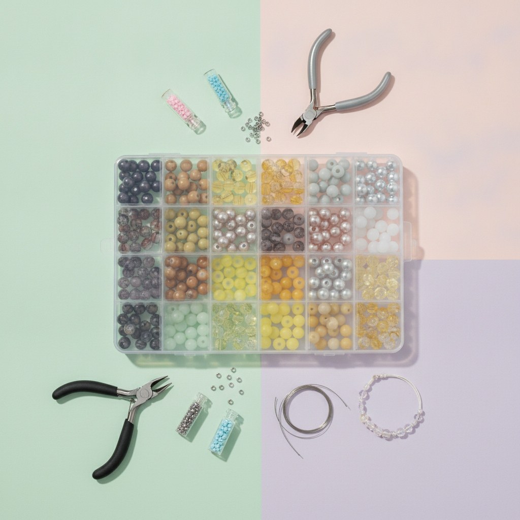 Glasperlen-Schmuckset weiss - Kidis Art