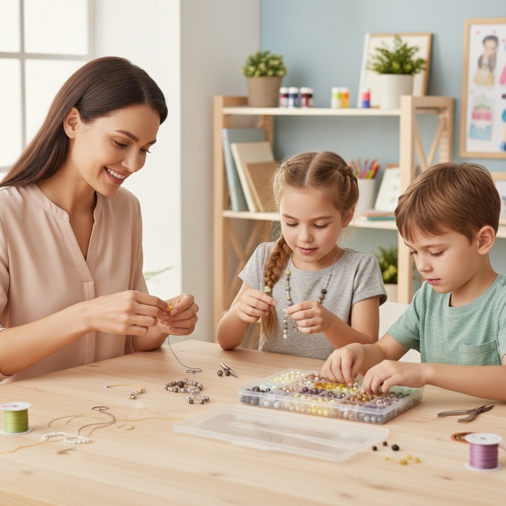 Glasperlen-Schmuckset weiss - Kidis Art