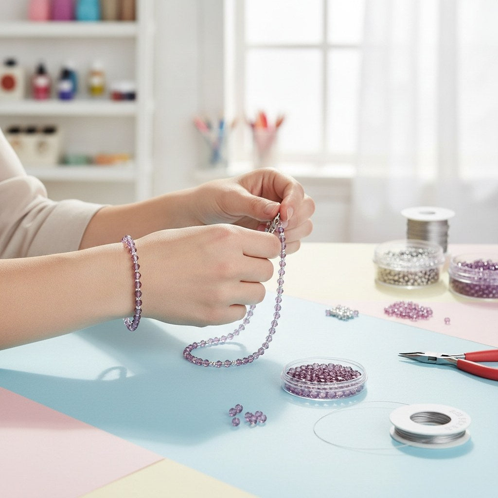 Glasschliffperle 6mm 50St violett - Kidis Art