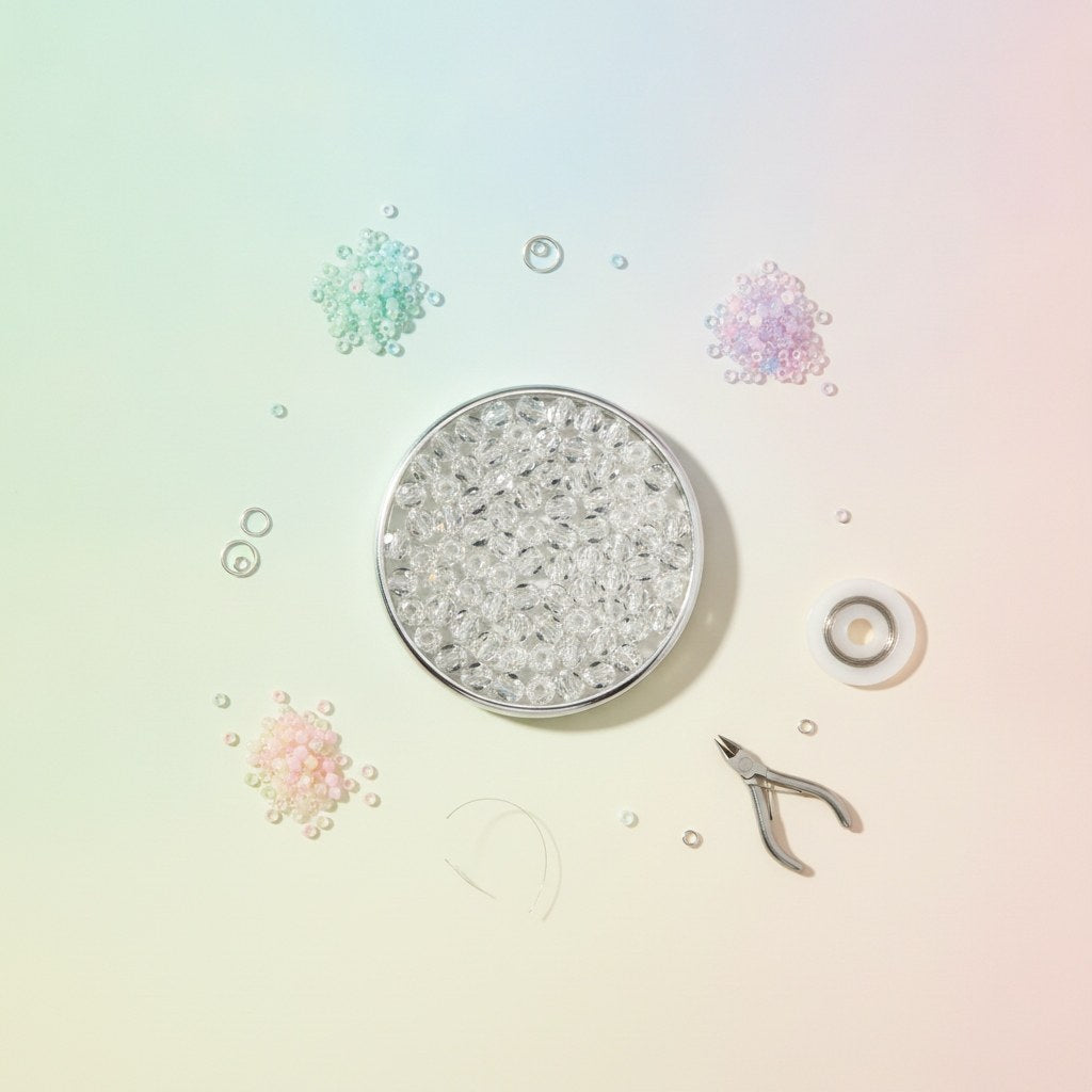 Glasschliffperlen 4mm 100St crystal - Kidis Art
