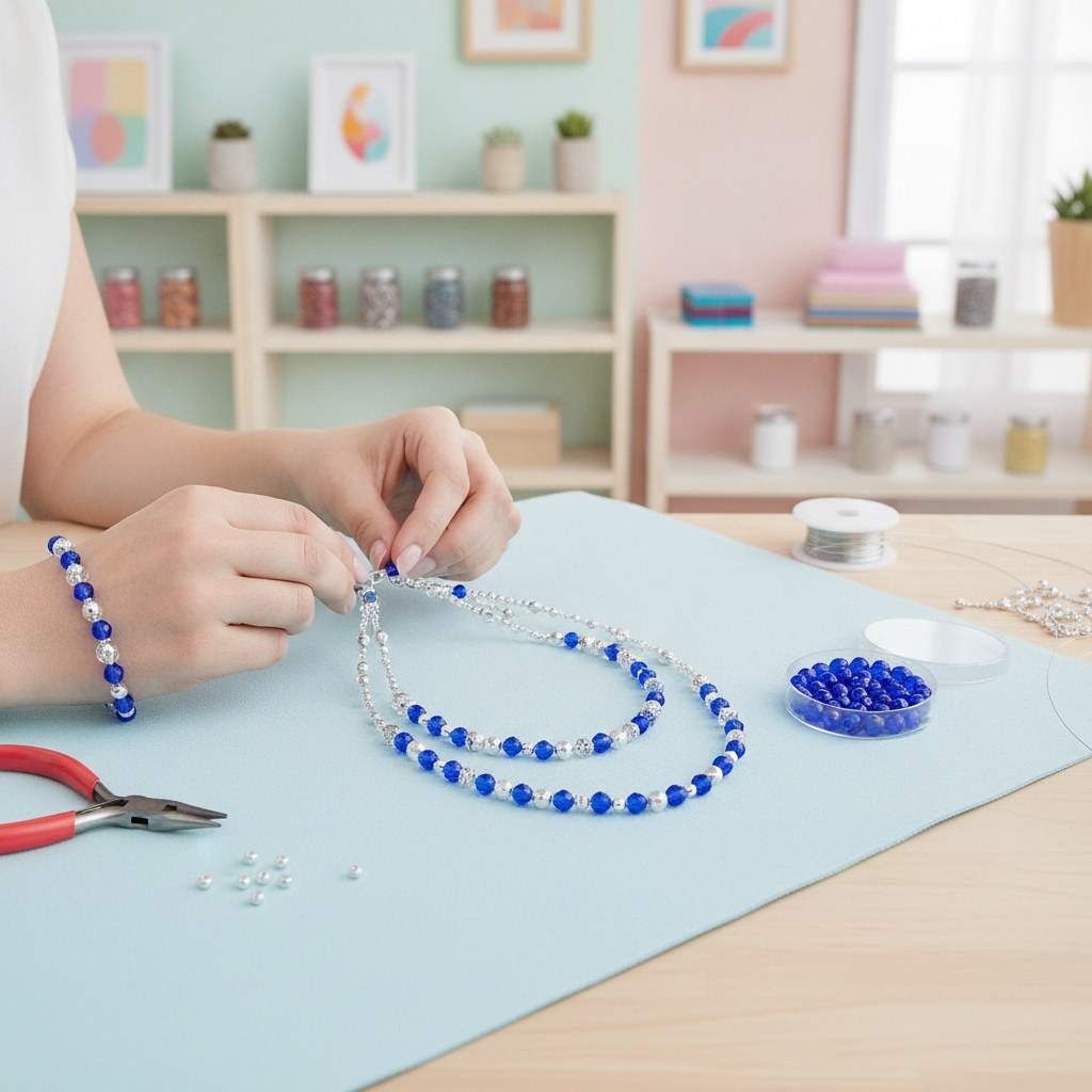 Glasschliffperlen 6mm 50St azurblau - Kidis Art