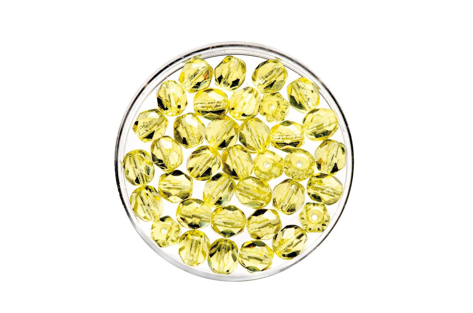 Glasschliffperlen 6mm 50St hellgelb - Kidis Art