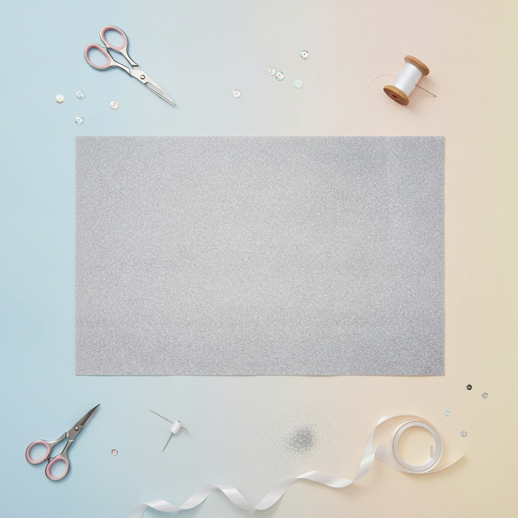 Glitterfolie selbstkl. 50x70cm Rolle, silberfarben - Kidis Art