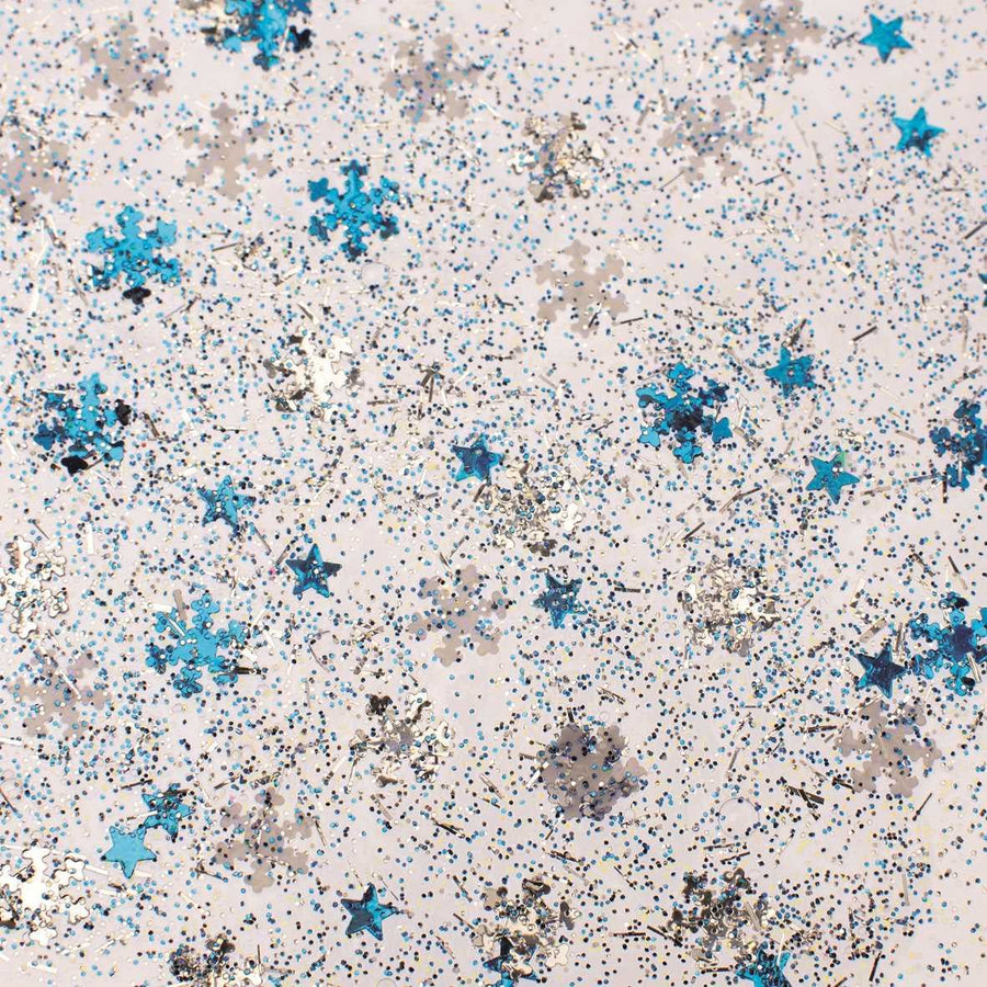 Glitterglue Flasche 53ml "Confetti" Snow bau/silber - Kidis Art