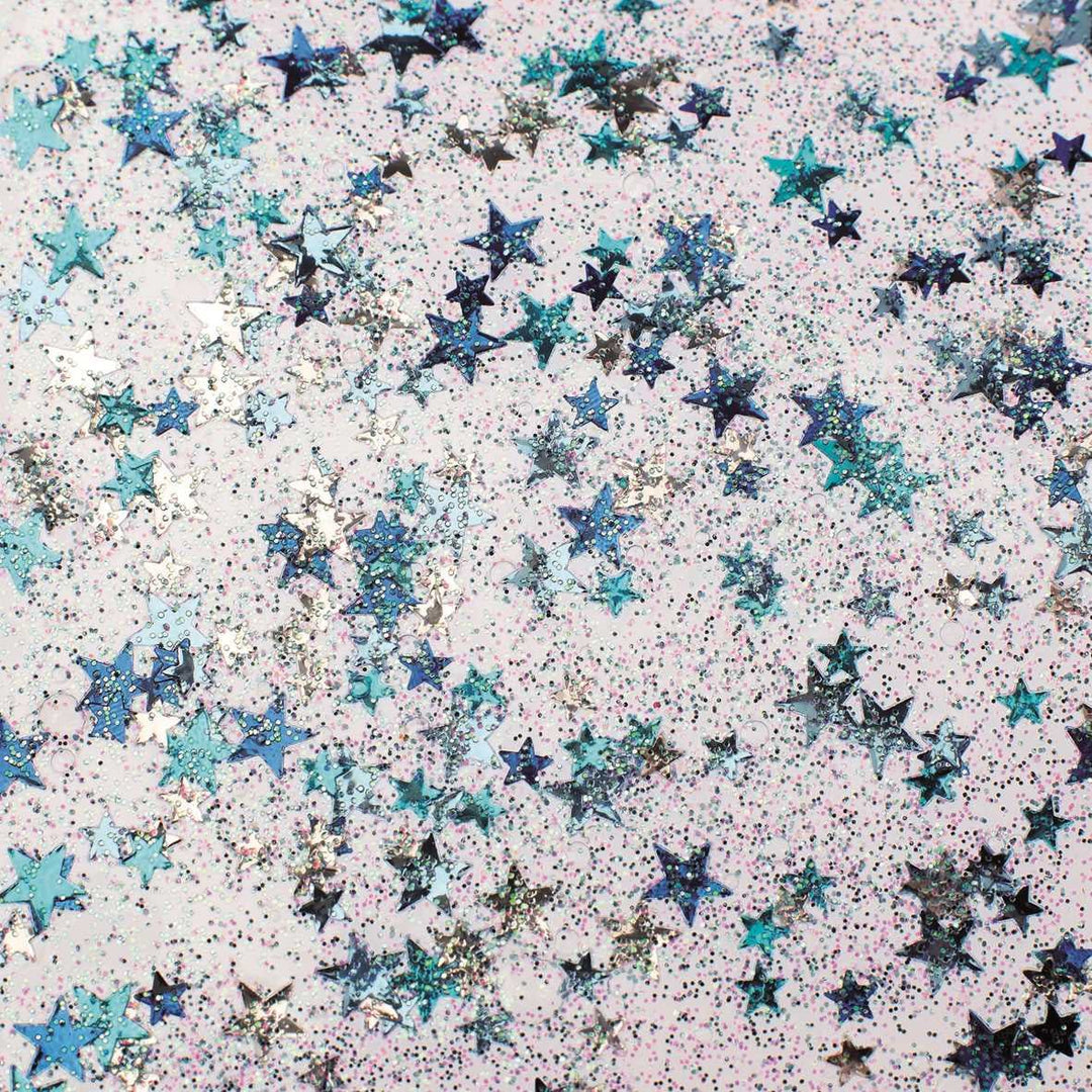 Glitterglue Flasche 53ml "Confetti" Sterne blau/silber - Kidis Art