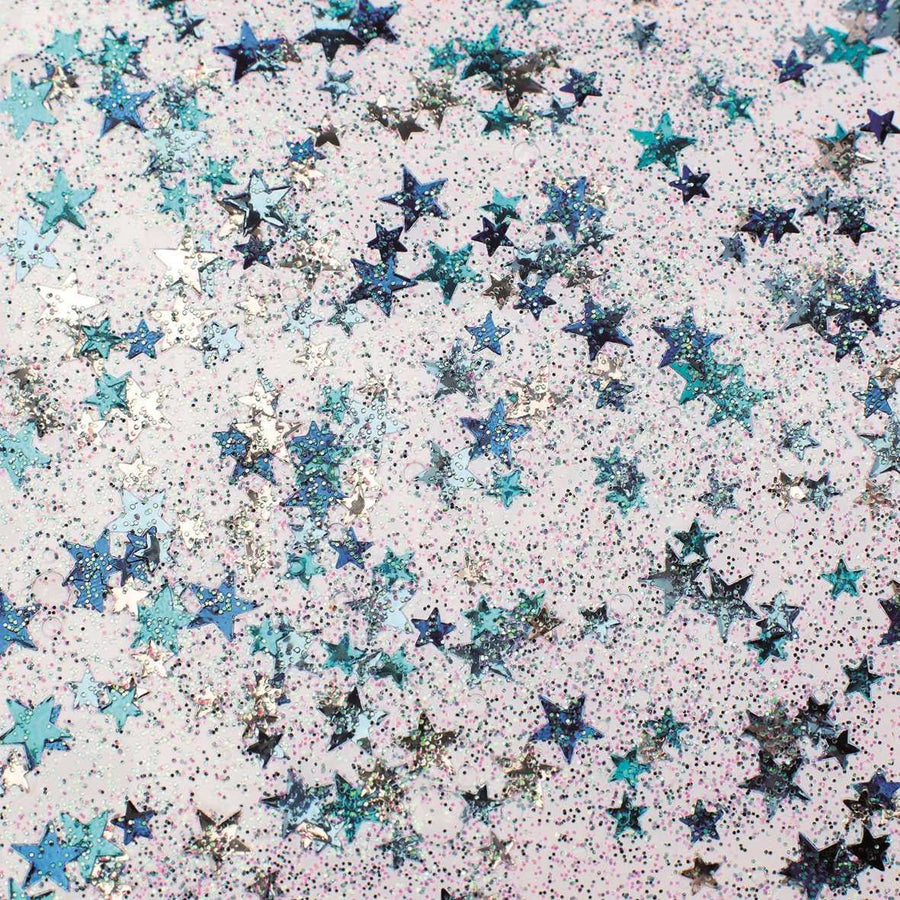 Glitterglue Flasche 53ml "Confetti" Sterne blau/silber - Kidis Art