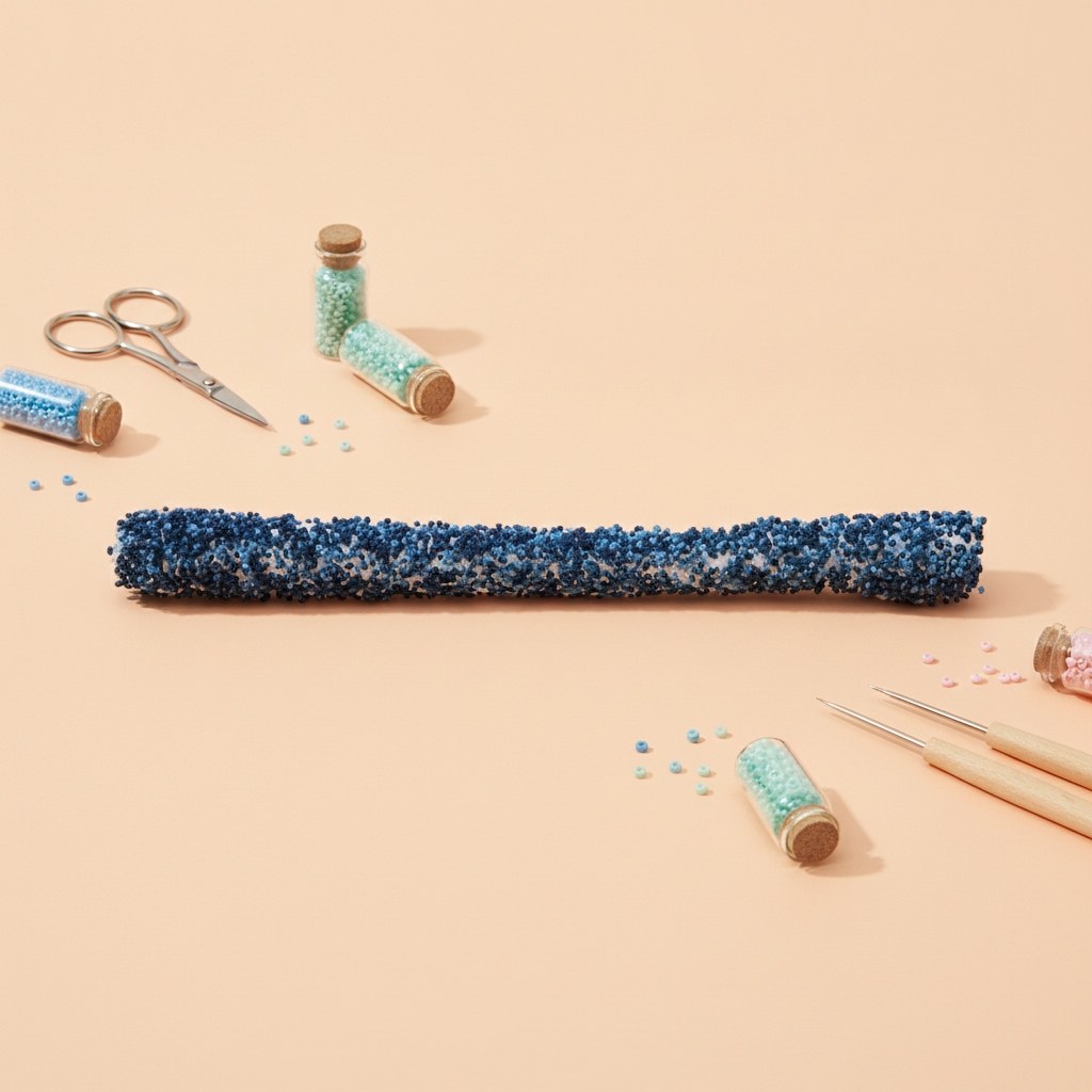 Blaue Glitterglue Flasche mit funkelnder Textur und scharfen Konturen auf weißem Untergrund