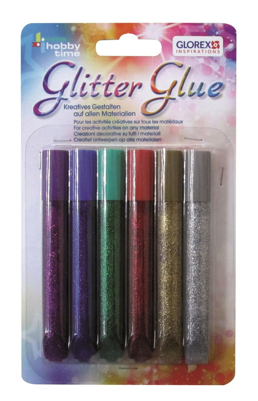 Glitterglue Stifte 6x10,5ml Standardfarben - Kidis Art
