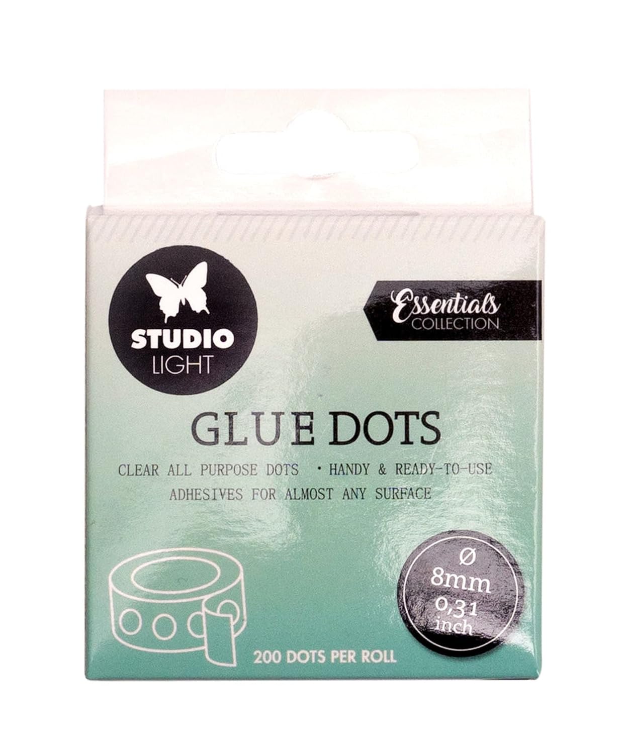 Glue Dots Klebepunkte Doppelseitig klebend 8mm 200 Stück Essential Tools - Kidis Art