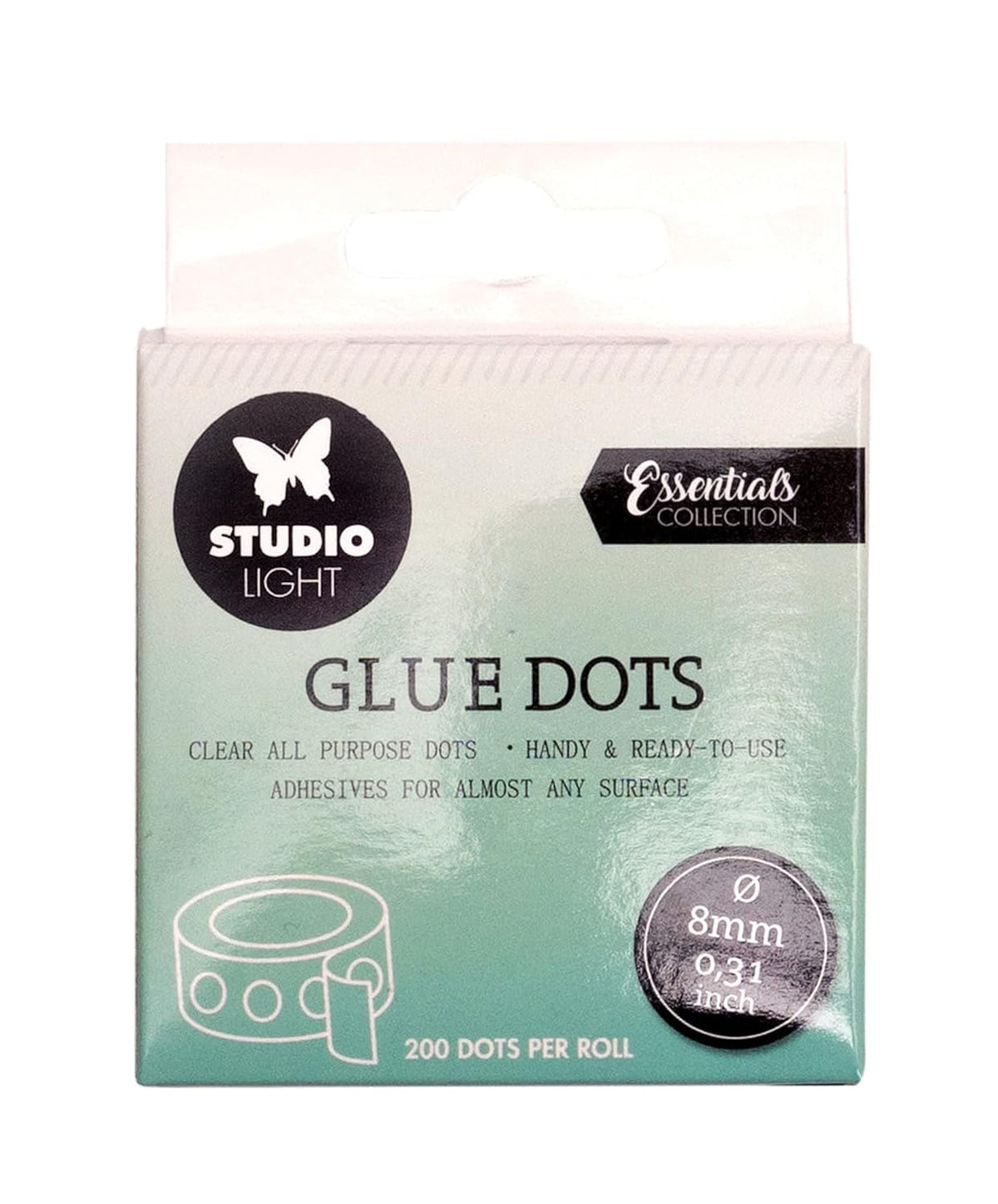 Glue Dots Klebepunkte Doppelseitig klebend 8mm 200 Stück Essential Tools - Kidis Art