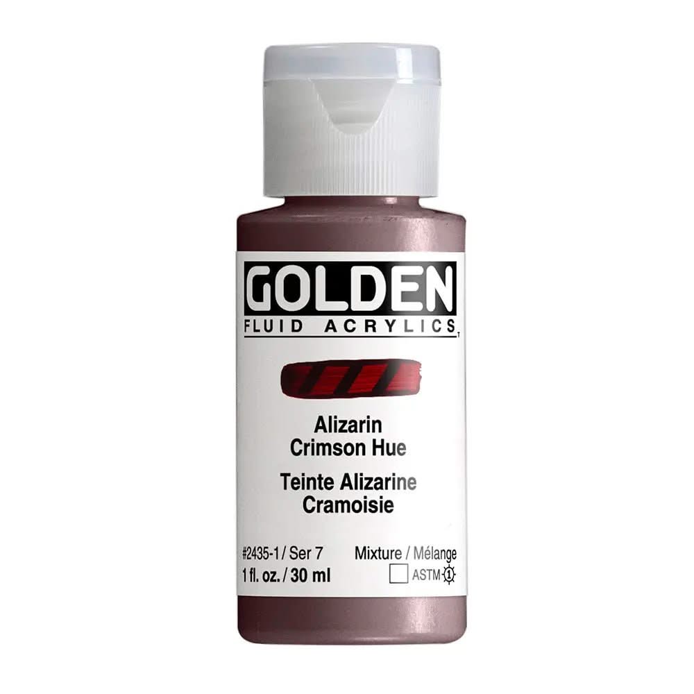 Golden Fluid Acrylfarbe Alizarinkarmesin Farbton 30 ml - Kidis Art