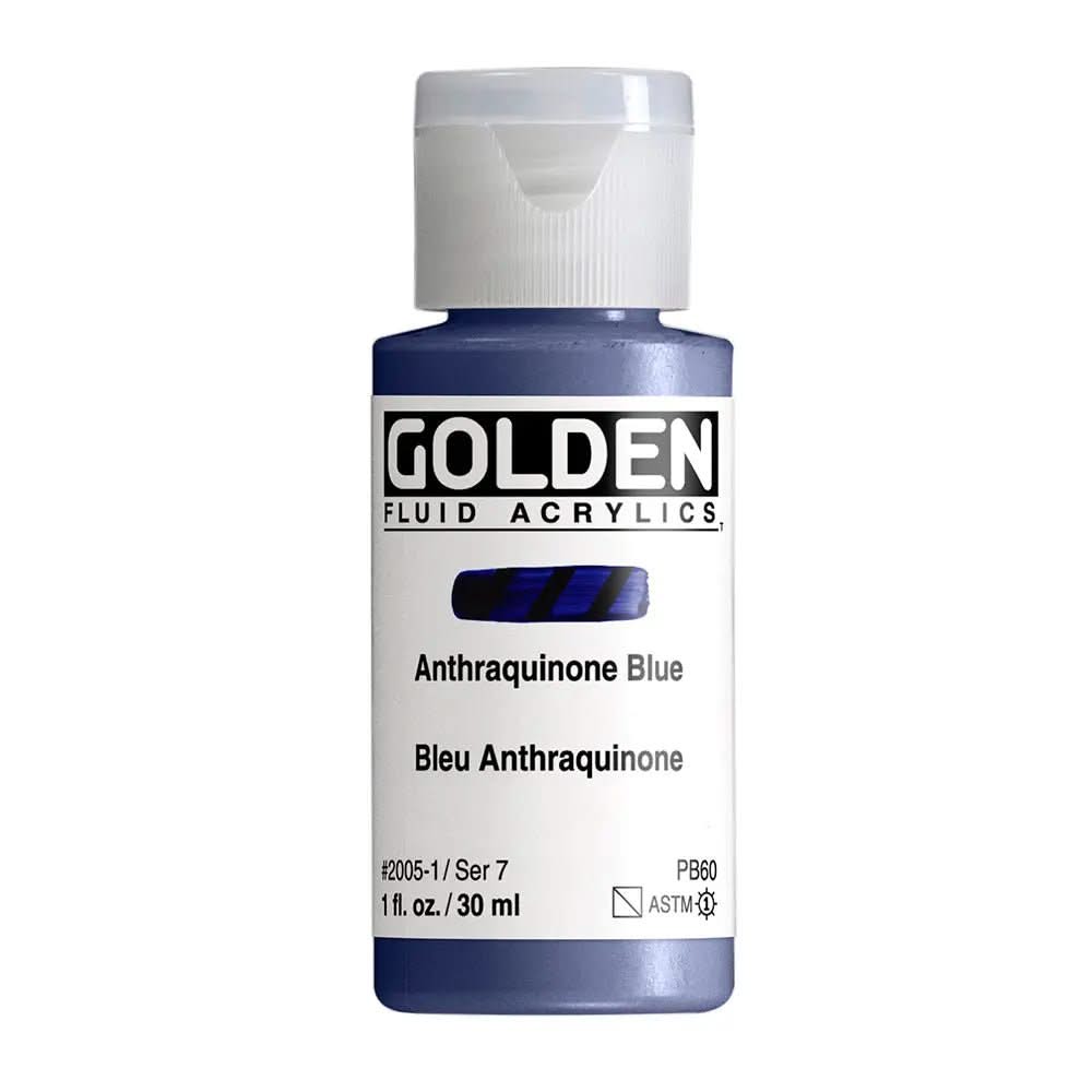 Golden Fluid Acrylfarbe Anthraquinone Blau 30 ml - Kidis Art
