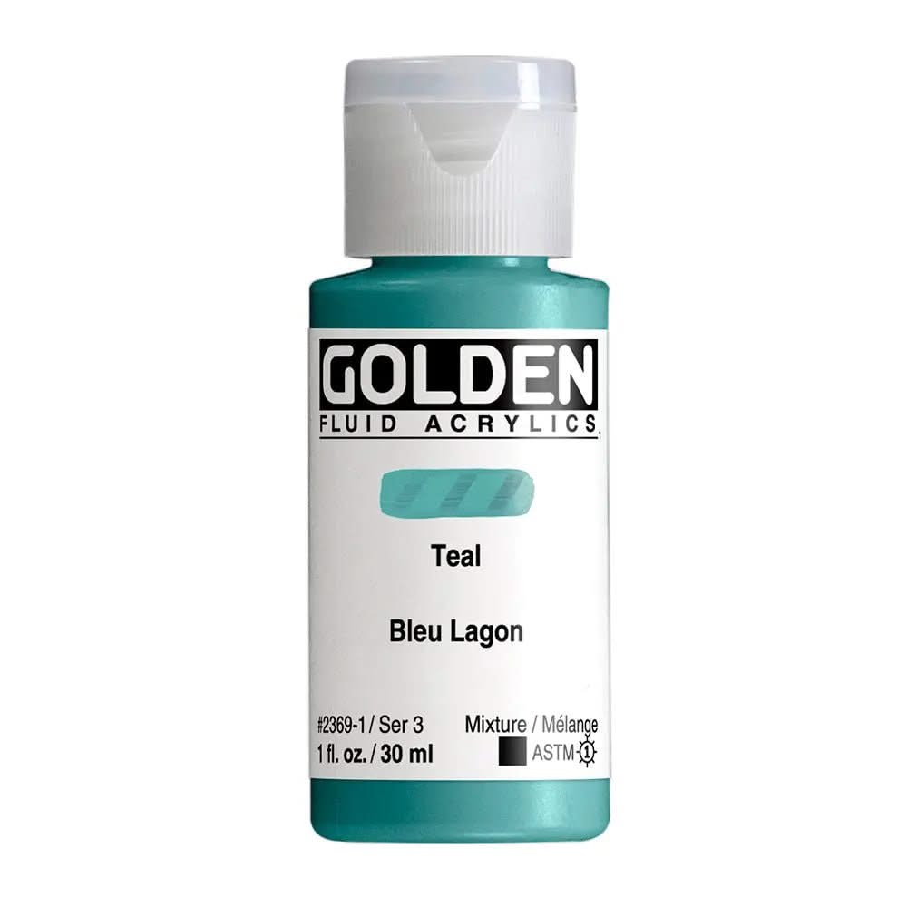 Golden Fluid Acrylfarbe Blaugrun 1 Fl. Oz./30 ml - Kidis Art