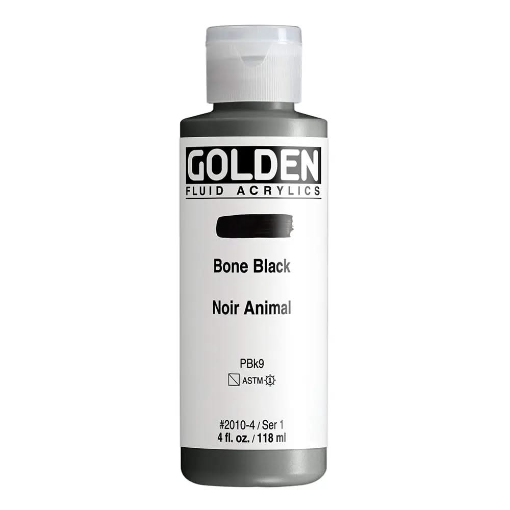 Golden Fluid Acrylfarbe Elfenbeinschwarz 118 ml - Kidis Art