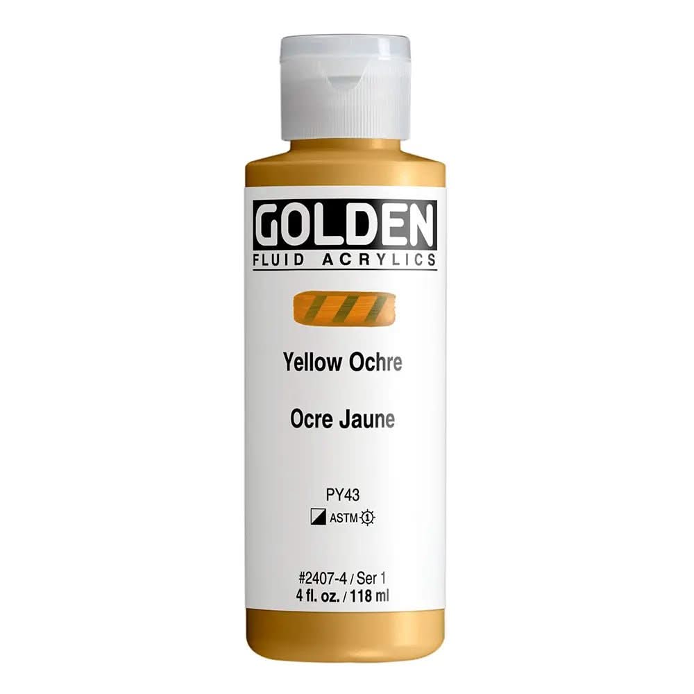 Golden Fluid Acrylfarbe Gelber Ocker 118 ml - Kidis Art