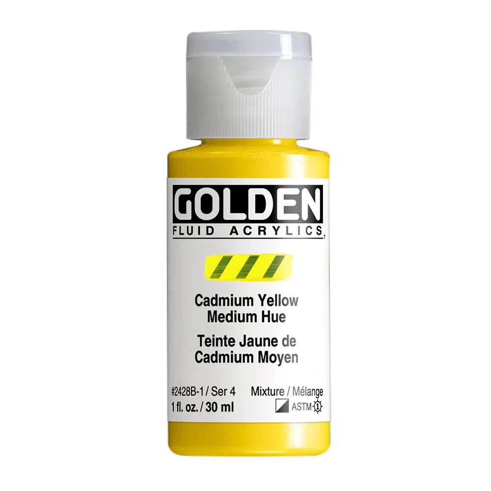 Golden Fluid Acrylfarbe Kadmiumgelb Mittel Farbton 30 M - Kidis Art