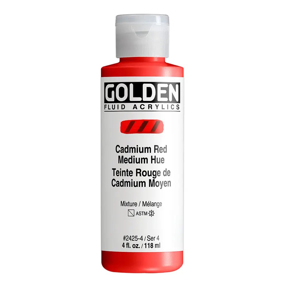 Golden Fluid Acrylfarbe Kadmiumrot Mittel Farbton 118m - Kidis Art
