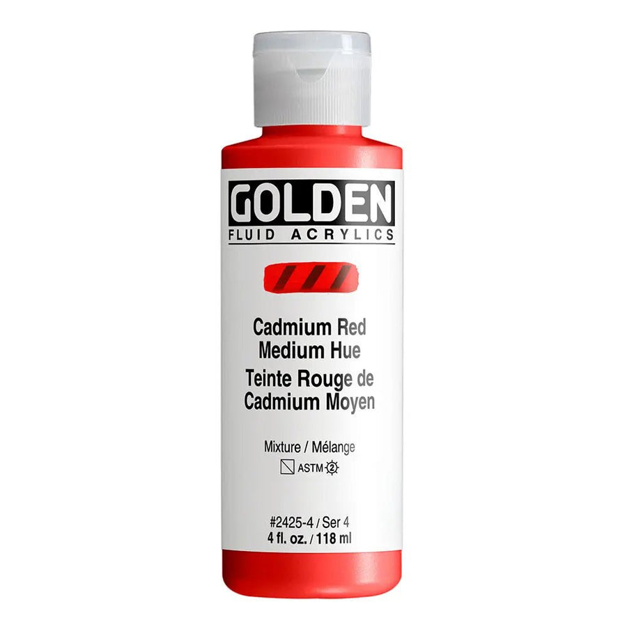 Golden Fluid Acrylfarbe Kadmiumrot Mittel Farbton 118m - Kidis Art