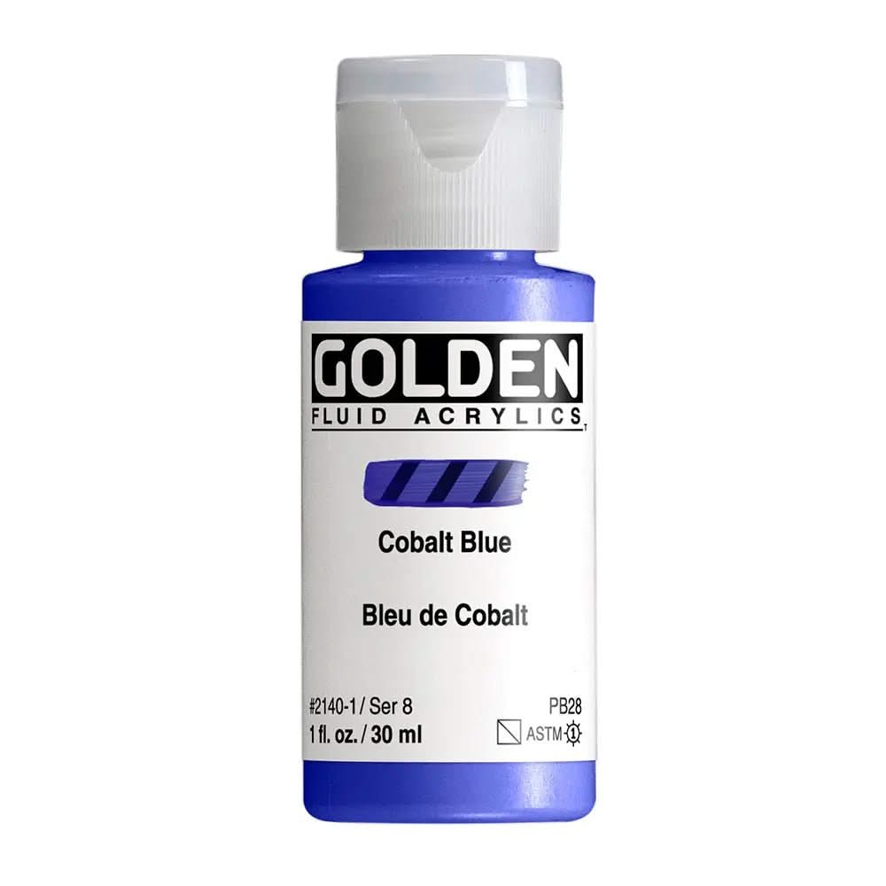 Golden Fluid Acrylfarbe Kobaltblau 30 ml - Kidis Art