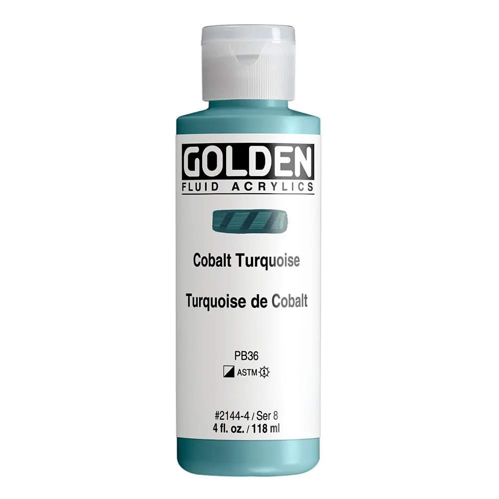 Golden Fluid Acrylfarbe Kobaltturkis 118 ml - Kidis Art