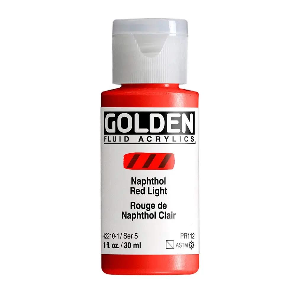 Golden Fluid Acrylfarbe Naphtholrot Hell 30 ml - Kidis Art