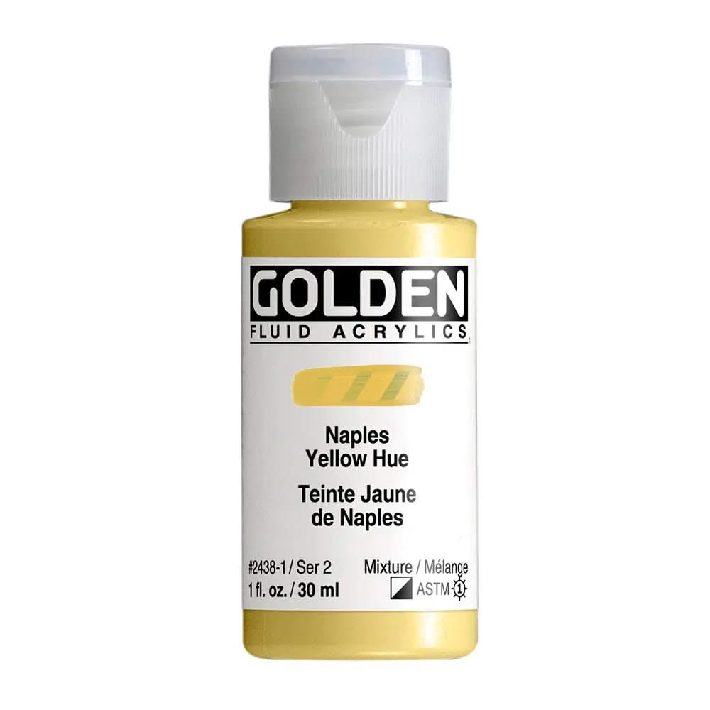 Golden Fluid Acrylfarbe Neapelgelb Farbton 30 ml - Kidis Art