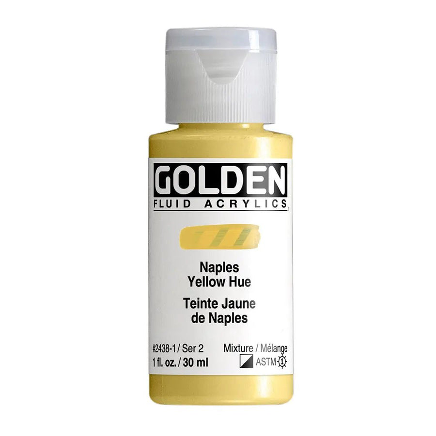 Golden Fluid Acrylfarbe Neapelgelb Farbton 30 ml - Kidis Art