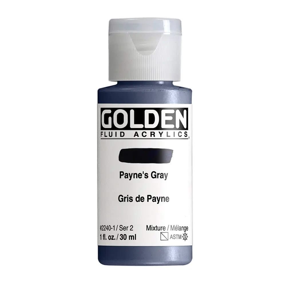 Golden Fluid Acrylfarbe Paynesgrau 30 ml - Kidis Art
