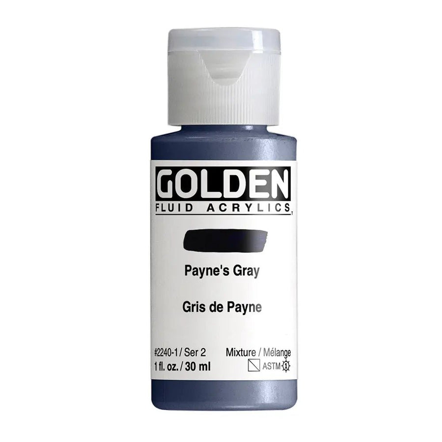 Golden Fluid Acrylfarbe Paynesgrau 30 ml - Kidis Art