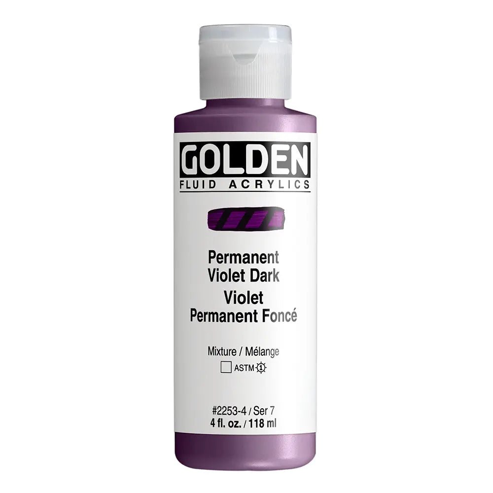 Golden Fluid Acrylfarbe Permanentviolett Dunkel 118 ml - Kidis Art